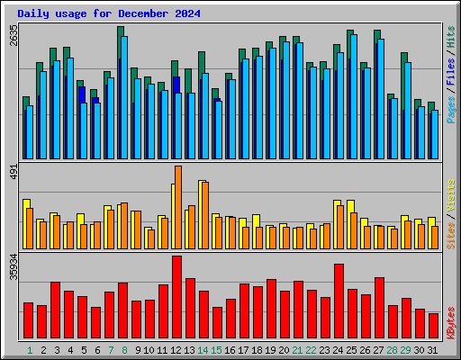 Daily usage for December 2024