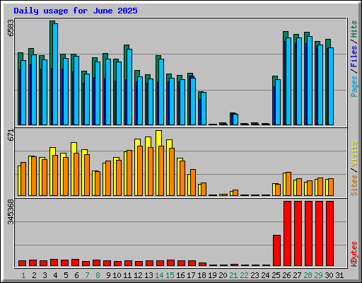 Daily usage for June 2025
