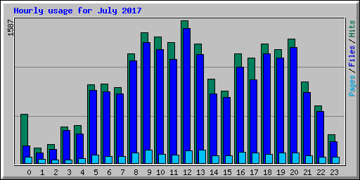 Hourly usage for July 2017