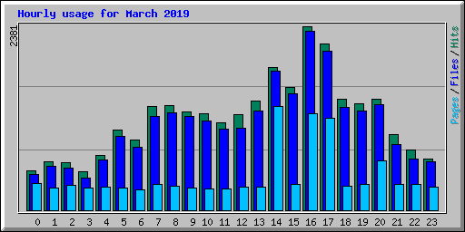 Hourly usage for March 2019