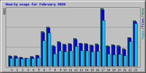 Hourly usage for February 2020