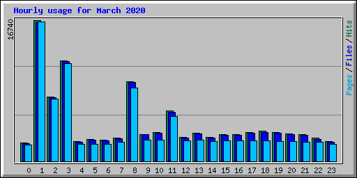 Hourly usage for March 2020