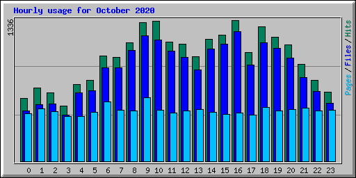 Hourly usage for October 2020